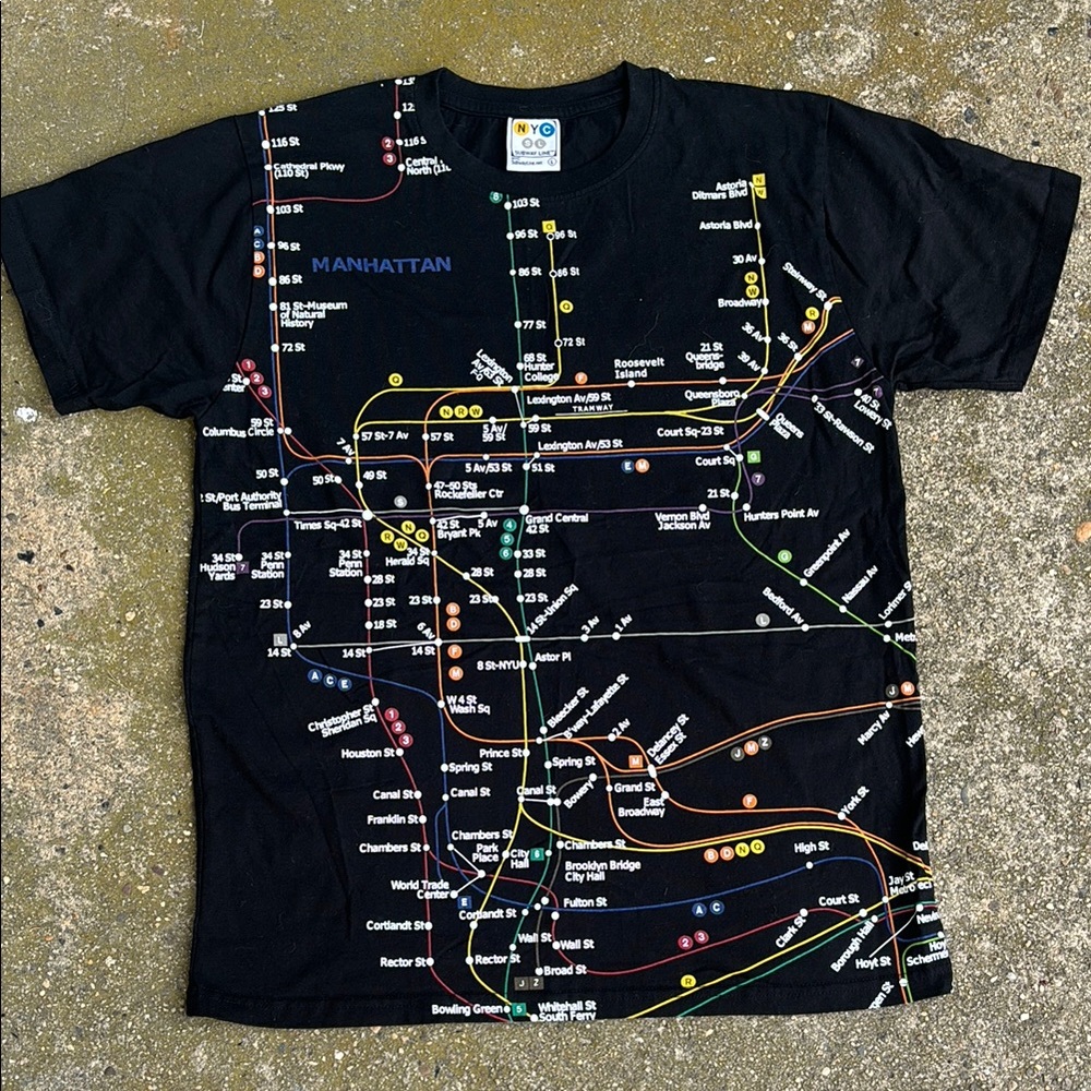 Shirt with NYC Subway Map Design NWOT!
